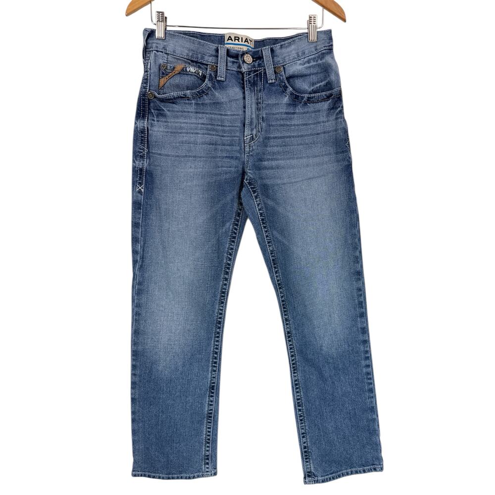 Ariat M2 Straight Fit Jeans Mens 29x32 Shasta Medium Wash Bootcut Western Denim